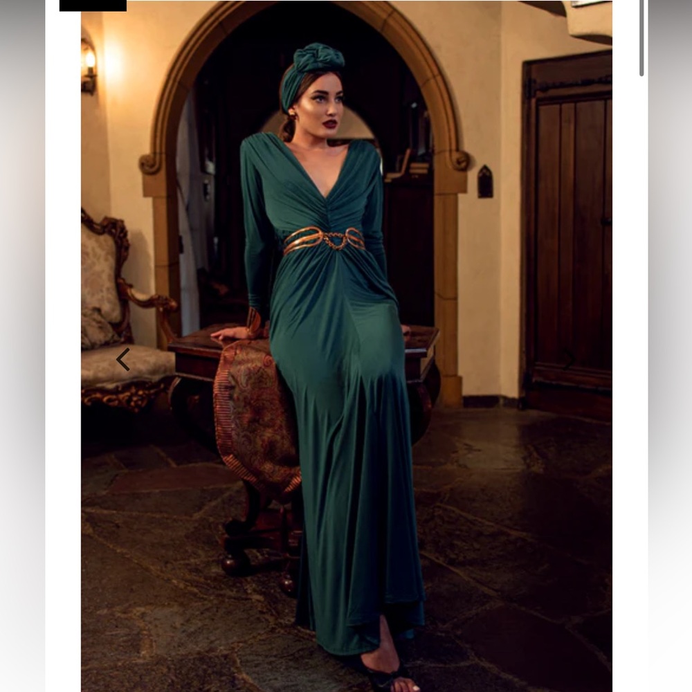 LFEN Art Deco Dress in Green